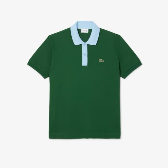 Lacoste Contrast Collar L.12.12 Polo Shirt Green male S