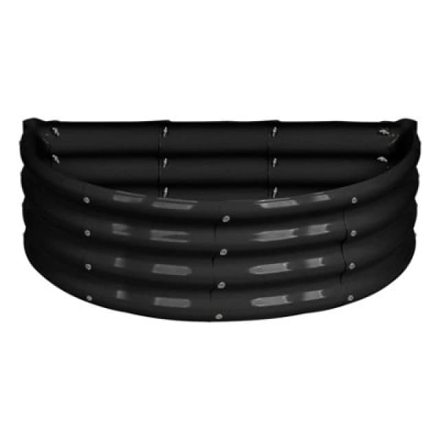 Harbour Housewares Semicircular Galvanised Steel Raised Garden Bed - 90Cm X 45Cm - Anthracite