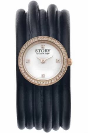 Ladies Story Watch Black Lambskin Watch 1904502-57