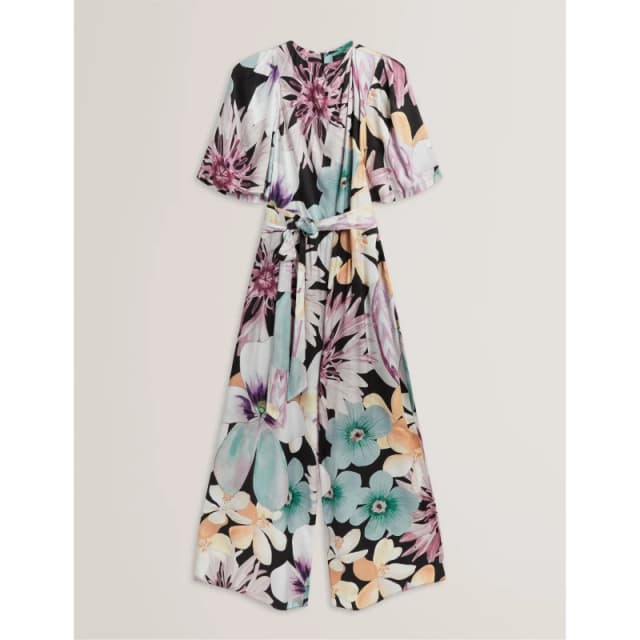 Ted Baker Womens Wide Leg Jumpsuit Black female 8 (XS)