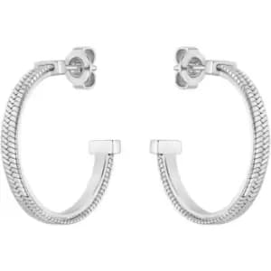 Boss Ladies BOSS Zia Stainless Steel Hoop Earrings - Silver