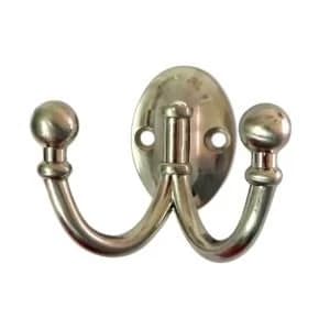 BQ Polished Nickel Zinc Alloy Double Robe Hook