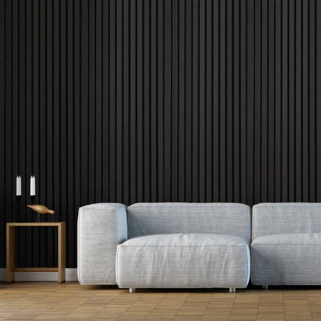 Fuse Acoustic Wall Panels Acoustic Wooden Wall Panel in Black Oak, 2.4m x 0.6m Black Unisex