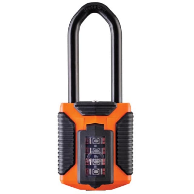 Squire 50Mm All Weather Padlock Four Wheel Combination Extra Long Shackle, Orange CP50/ATLO/2.5