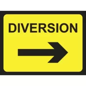 Zintec 1050 x 750mm Diversion Arrow Right Road Sign (no frame)