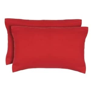 Catherine Lansfield Pair of Non-Iron Housewife Pillowcases - Red