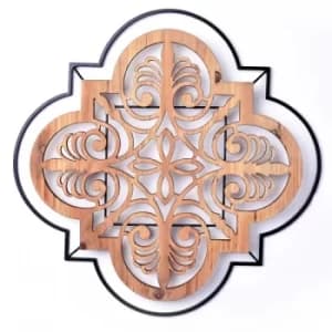 Hestia Wooden Wall Art Cut Out Design on Wire Frame 52cm