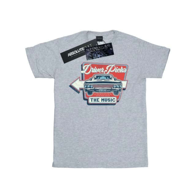 Supernatural Supernatural Men Driver Picks The Music T-Shirt in Grey Size: Small Grey S Male 5057972337691