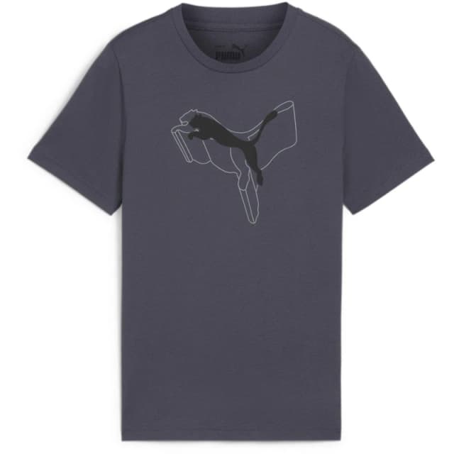Puma Ess+ Logo Lab Graphic Tee B T-Shirt Unisex Kids - Grey Grey 7 - 8 Years