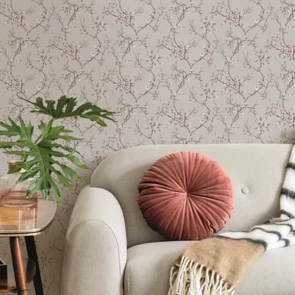 Eliza Blush Floral Wallpaper - Pink - Boutique