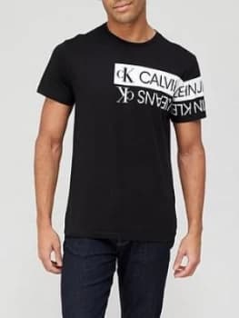 Calvin Klein Jeans Mirror Logo Seasonal T-Shirt - Black Size M Men