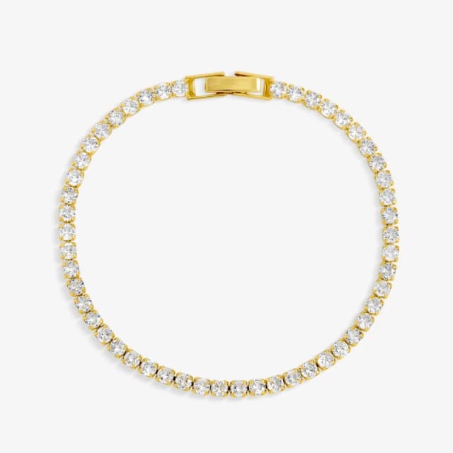 Jon Richard Gold Plated CZ Round Tennis Bracelet Gold female One Size