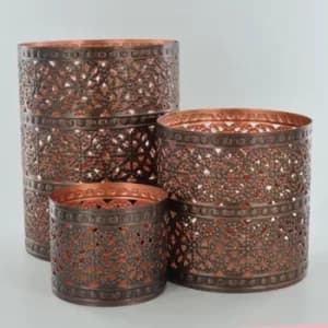 Set of 3 Metal Votives