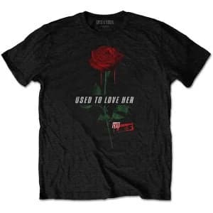 Guns N' Roses - Used to Love Her Rose Mens Large T-Shirt - Black