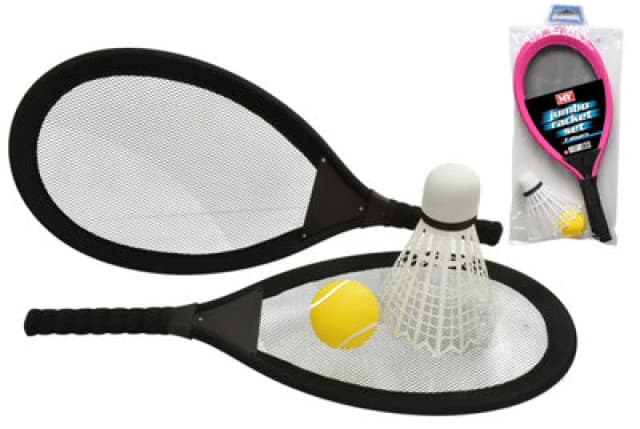 M.y Jumbo Black Plastic Racquet Set