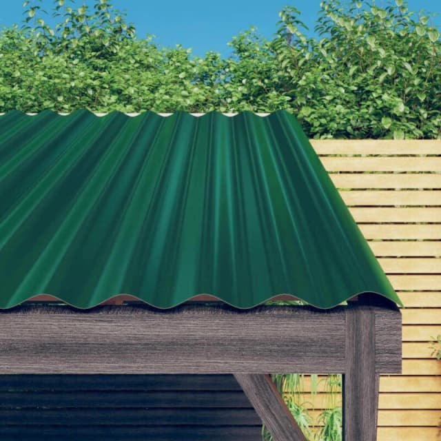 vidaXL Roof Panels 36 pcs Powder-coated Steel Green 60x36 cm, Green 319128
