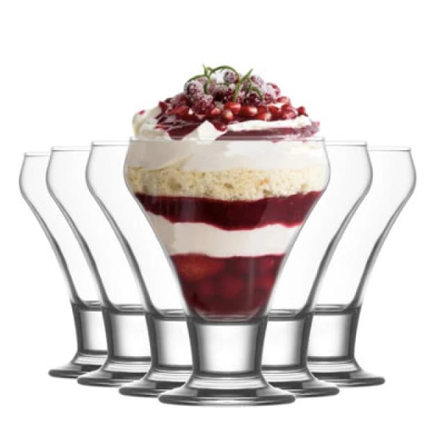 LAV Frosty Glass Ice Cream Bowls 9cm Pack of 6 Clear unisex