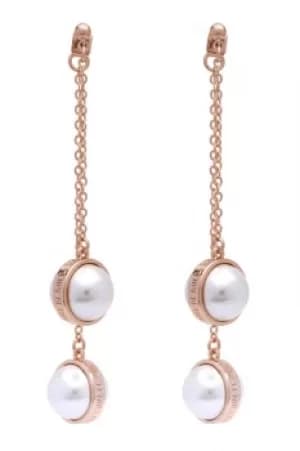 Karen Millen Logo Pearl Double Earrings KMJ1165-24-28