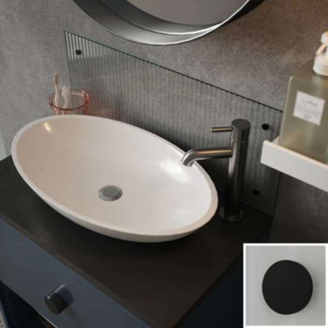 Clear Fluted Glass Bathroom Splashback With Matt Black Caps 250Mm X 600Mm X 4Mm SB53697