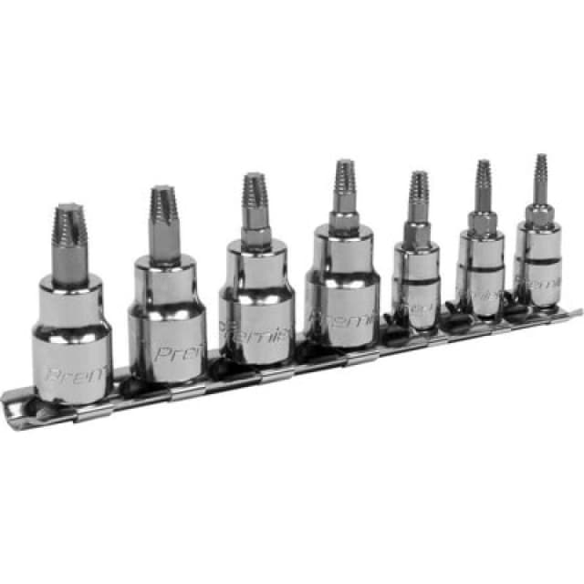 Loops 7pc TRX Star Socket Bit Set - 1/4" & 3/8" Square Drive - Damaged & Stripped Bolt Multi