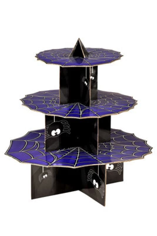 Premier Housewares Halloween Incy Wincy 3 Tier Spider Cake Stand Purple