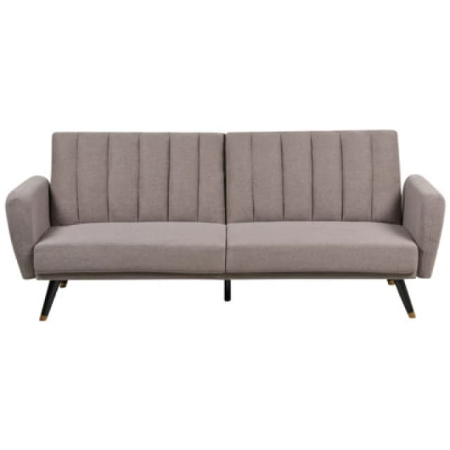Beliani Sofa Bed 3 Seater Vimmerby Fabric Light Brown