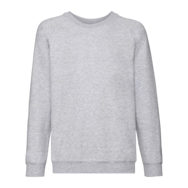 Fruit Of The Loom Classic Heather Raglan Sweatshirt Grey unisex
