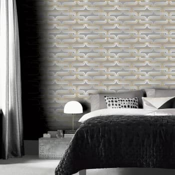 Arthouse Link Grey & Yellow Wallpaper