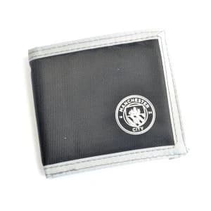 Man City Multi Pocket Black Canvas Crest Wallet