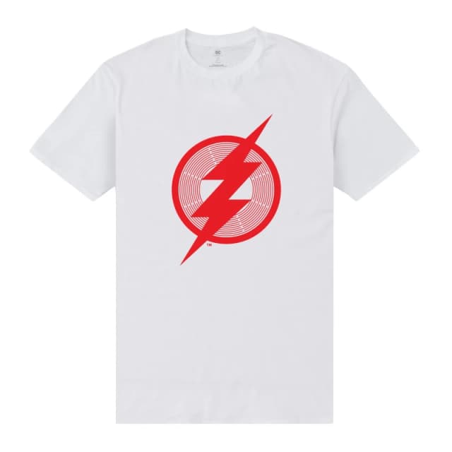 The Flash The Flash Men Logo T-Shirt in White Size: Small White S Male 5063527063861
