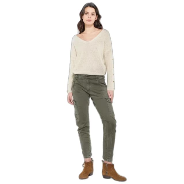 Le Temps des cerises Womens 7/8 cargo Trousers Le Temps des cerises Rivera Vert Female 27