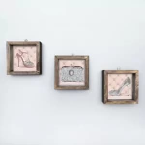 UKZM001 Multicolor Decorative Framed MDF Painting (3 Pieces)