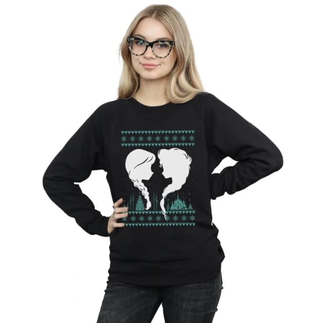Disney Frozen Christmas Sisters Sweatshirt Black female