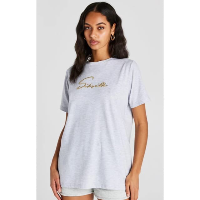 SikSilk Signature Boyfriend T-Shirt - White White 8