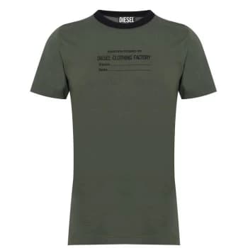 Diesel Factory Ringer T Shirt - Green 5BS