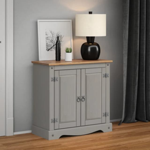 MERCERS FURNITURE Corona Grey Wax 2 Door Cupboard 5060335868558
