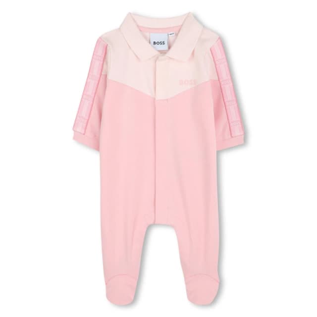 Boss Kids Logo All-in-One Soft Onesie Pink 46X female 3 Mnth