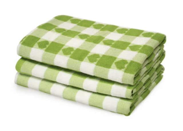 Kitchen Trends Jacquard Hearts Pattern Easy Care Tea Towels, Pack of 3 in Lime Size: 3 Pack Lime Unisex 3 Pack