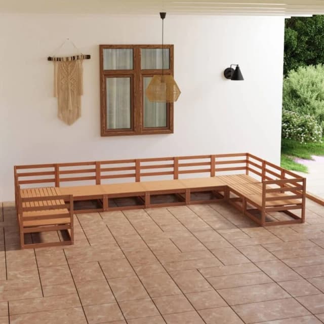 VIDAXL 10 Piece Garden Lounge Set Solid Pinewood Vidaxl 8720286473757