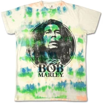 Bob Marley - Black & White Logo Unisex Large T-Shirt - White
