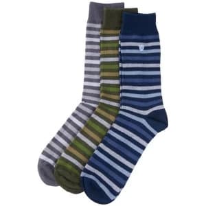 Barbour Mens Stripe Socks 3pk Mixed L