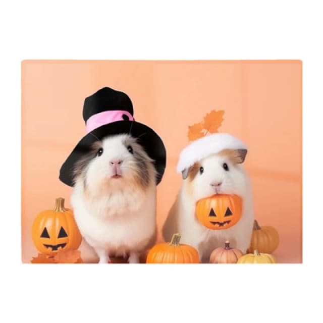 Warren Reed Designer Trick Or Treating Guinea Pigs Chopping Board