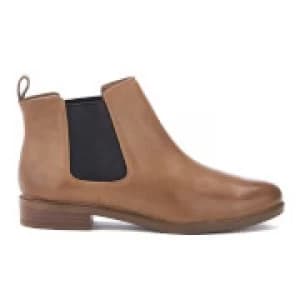 Clarks Womens Taylor Shine Leather Chelsea Boots - Tan - UK 5