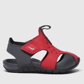 Nike Black & Red Sunray Protect 2 Sandals Toddler