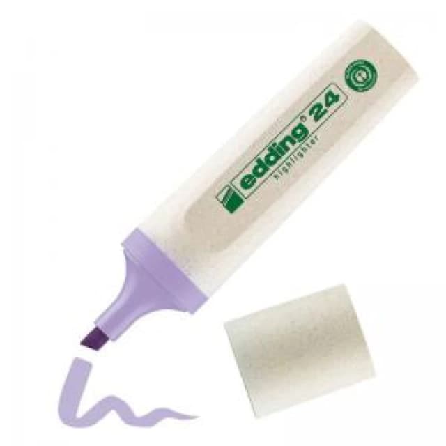 edding 24 EcoLine Highlighter Pen Chisel Tip 2-5mm Line Pastel Violet (Pack 10) - 4-24134