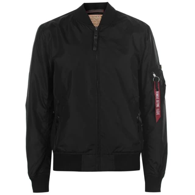 Alpha Industries Mens Alpha Long Sleeve Bomber Jacket Black male M