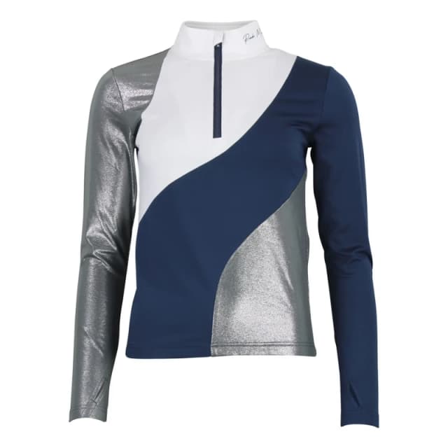 Womens long sleeve zip-up base layer Peak Mountain Aramis Bleu Female L