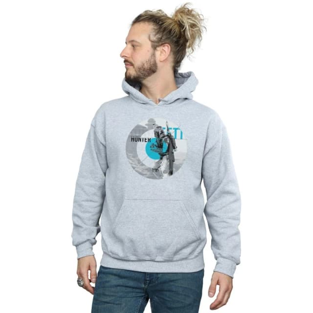 Star Wars Star Wars Men Boba Fett Bounty Hunter Circle Hoodie in Grey Size: Small Grey S Male 5057864036947