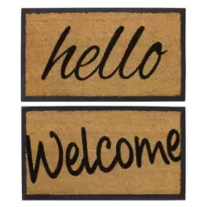 JVL Welcome Granite Coir Mat, 40x70cm