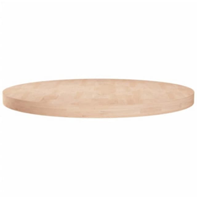 Vidaxl Round Table Top Ã?80X4cm Untreated Solid Wood Oak, Brown 342912